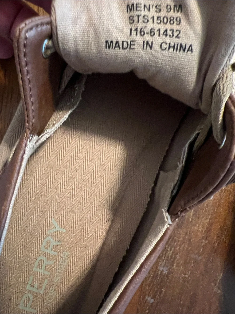 Sperry Men's Tan Canvas & Brown Leather-Trim Boat Shoes